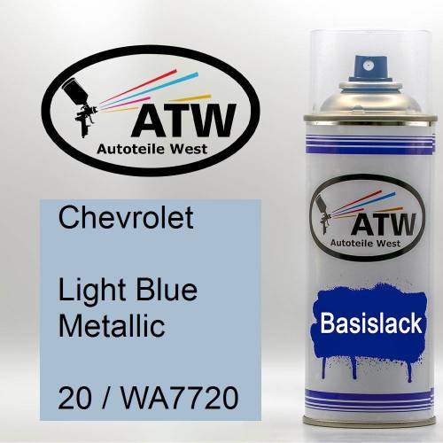 Chevrolet, Light Blue Metallic, 20 / WA7720: 400ml Sprühdose, von ATW Autoteile West.